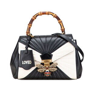 Gucci Bamboo Queen Margaret Shoulder Bag black leather